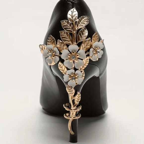 2pcs High Heel Shoe Elegant Floral Bridal, Exquisite Jewelry Accessories, Suitab - Picture 2 of 4